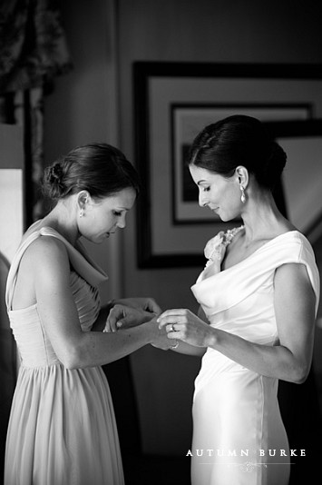 bridal preparations getting ready with maid of honor denver country club wedding colorado